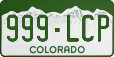 CO license plate 999LCP