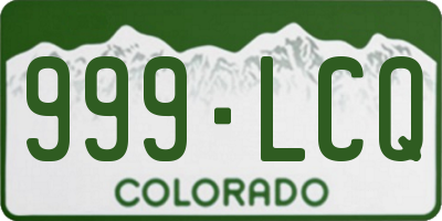 CO license plate 999LCQ