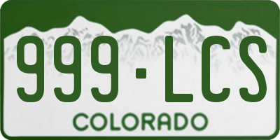 CO license plate 999LCS