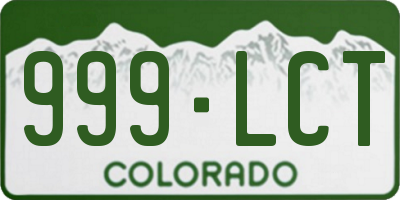 CO license plate 999LCT