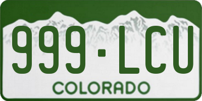 CO license plate 999LCU