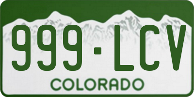 CO license plate 999LCV
