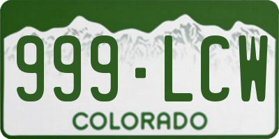 CO license plate 999LCW