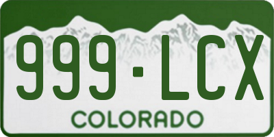 CO license plate 999LCX