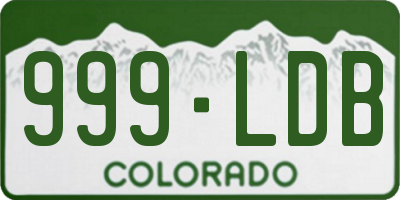 CO license plate 999LDB