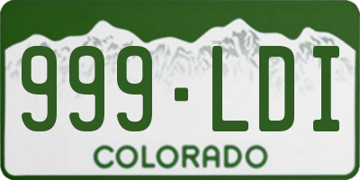 CO license plate 999LDI