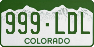 CO license plate 999LDL