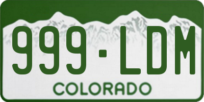 CO license plate 999LDM