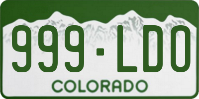 CO license plate 999LDO