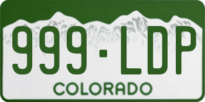CO license plate 999LDP