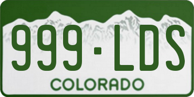 CO license plate 999LDS
