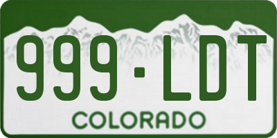 CO license plate 999LDT
