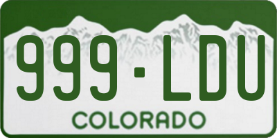 CO license plate 999LDU