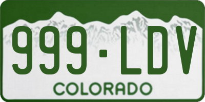 CO license plate 999LDV