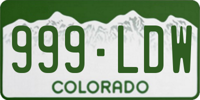 CO license plate 999LDW
