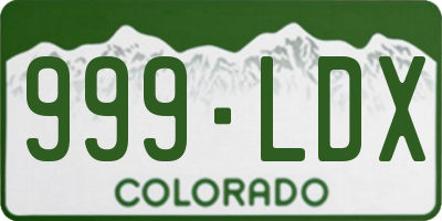 CO license plate 999LDX