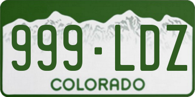 CO license plate 999LDZ