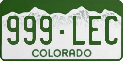 CO license plate 999LEC