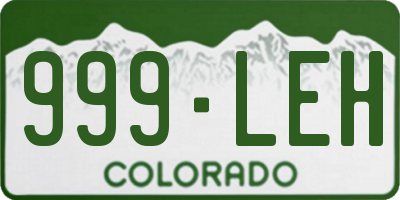 CO license plate 999LEH
