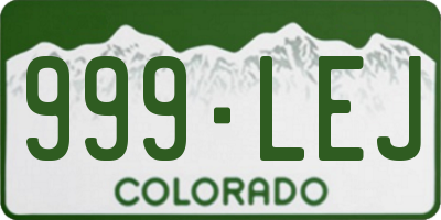 CO license plate 999LEJ