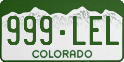 CO license plate 999LEL