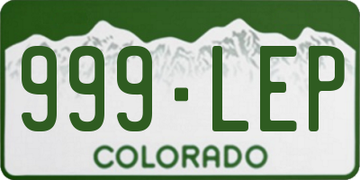 CO license plate 999LEP