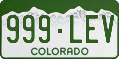 CO license plate 999LEV