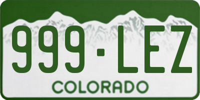 CO license plate 999LEZ