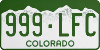 CO license plate 999LFC