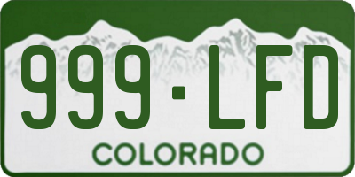 CO license plate 999LFD
