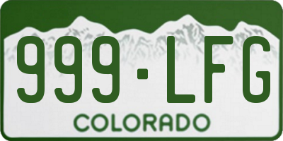 CO license plate 999LFG