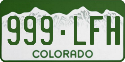 CO license plate 999LFH