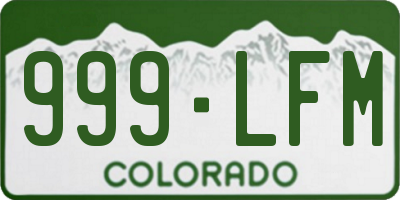 CO license plate 999LFM