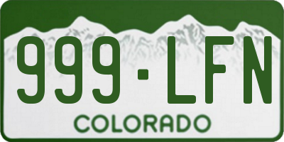 CO license plate 999LFN
