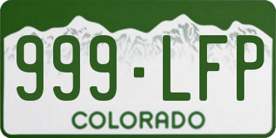 CO license plate 999LFP