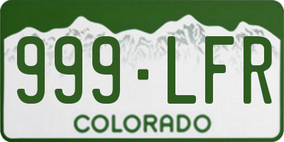 CO license plate 999LFR