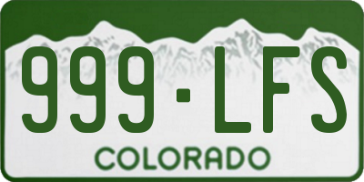 CO license plate 999LFS