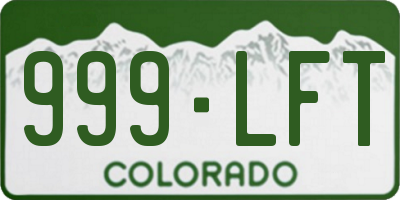 CO license plate 999LFT