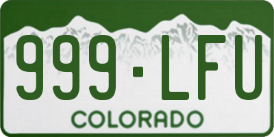 CO license plate 999LFU
