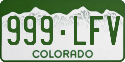 CO license plate 999LFV