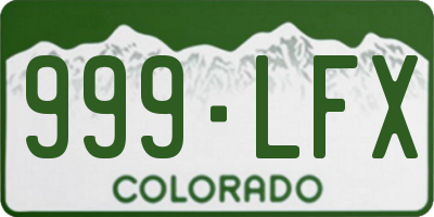CO license plate 999LFX