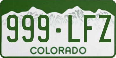 CO license plate 999LFZ