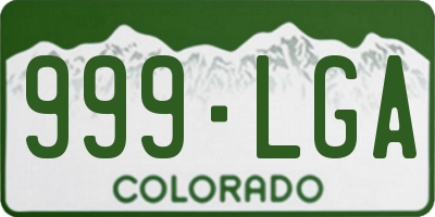 CO license plate 999LGA