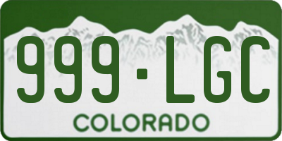 CO license plate 999LGC