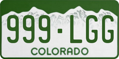 CO license plate 999LGG