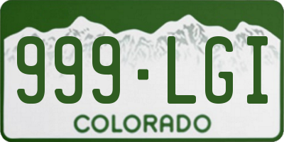 CO license plate 999LGI