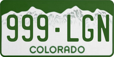 CO license plate 999LGN
