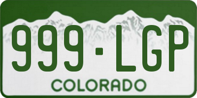 CO license plate 999LGP