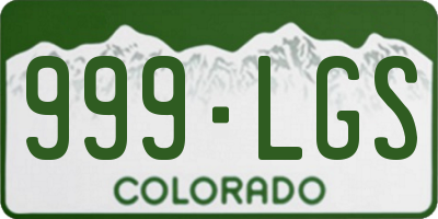 CO license plate 999LGS