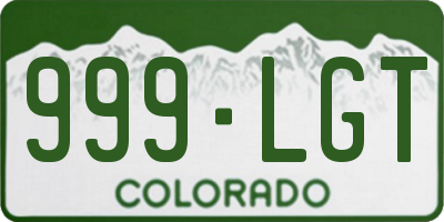 CO license plate 999LGT